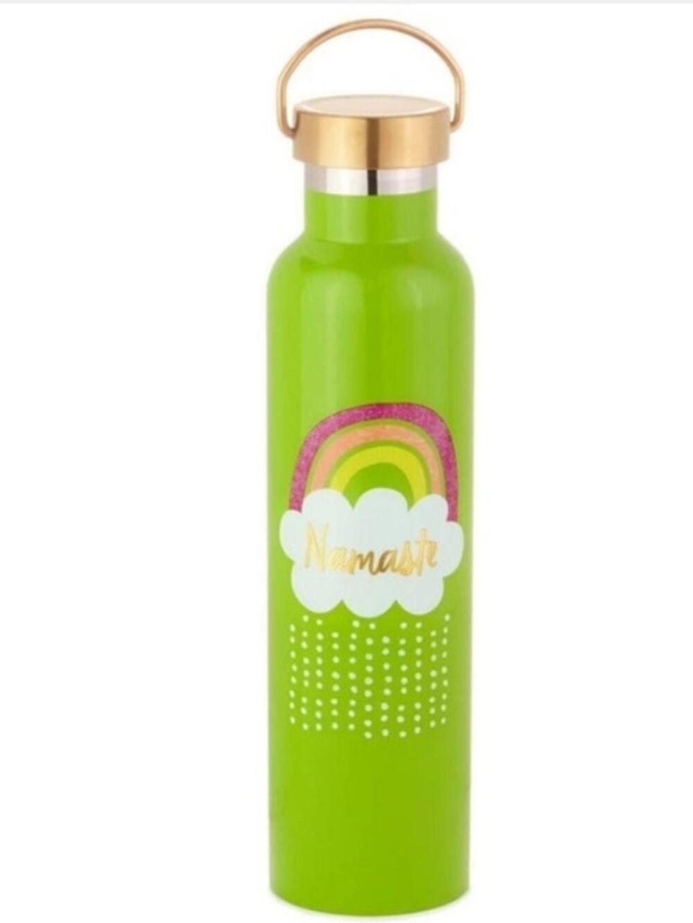 Halllmark Stainless Steel Namaste Water Bottle NEW